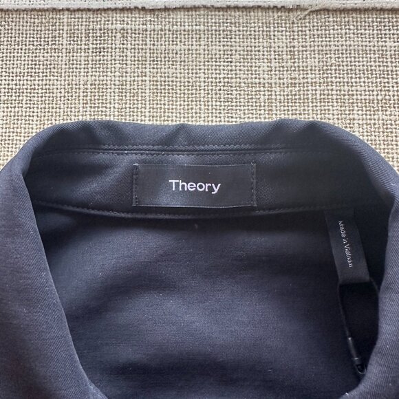 Theory Black Double Stretch Denim Jacket - Picture 7 of 7